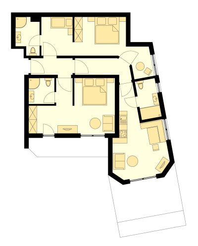 Grundriss von Apartment Typ H