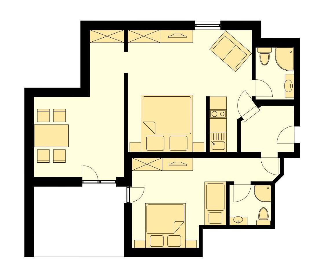 Floor plan of apartment type K
