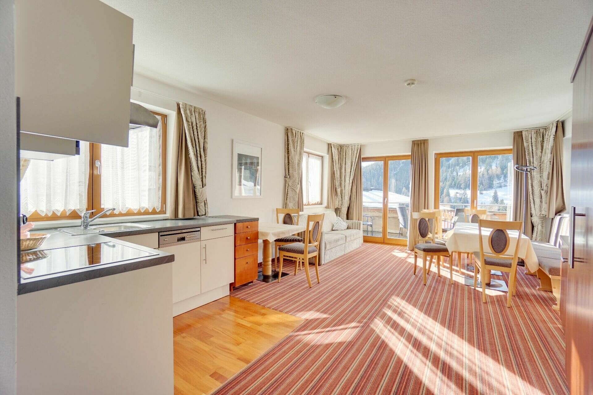 Wohnzimmer mit Küche Apartment Typ H