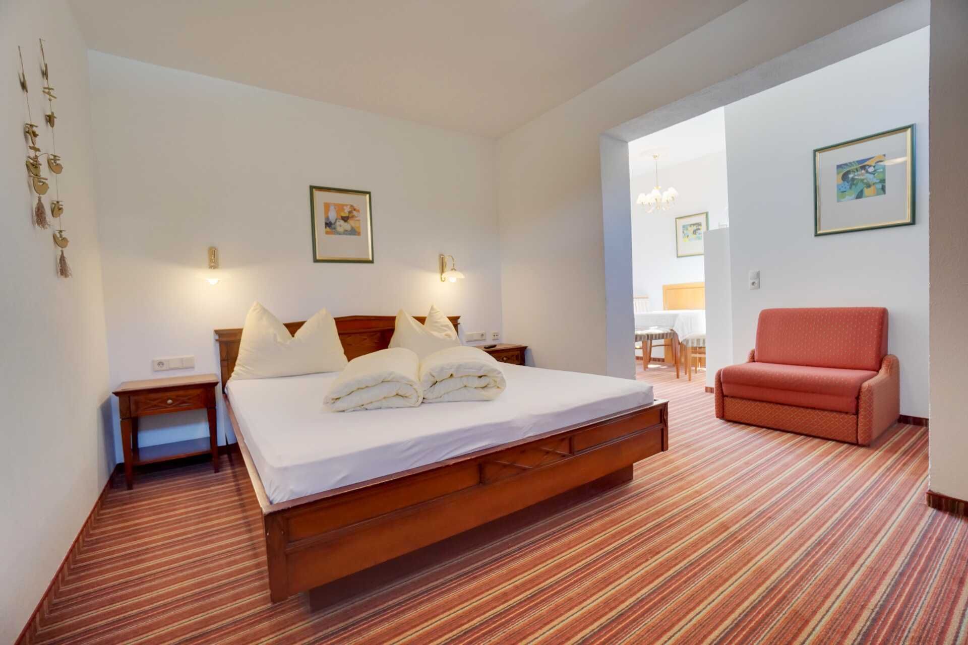 Schlafzimmer von Appartement Typ BK im Hotel Philipp