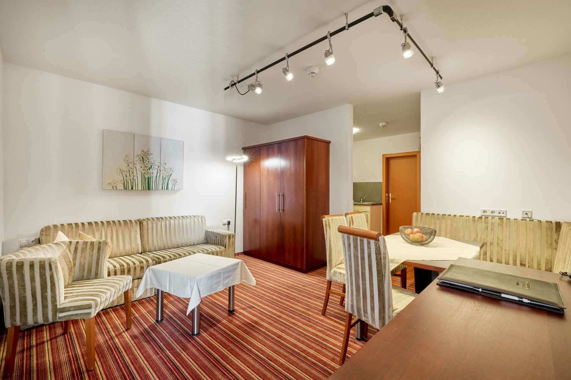 Küche im Appartement Typ F im Hotel Philipp