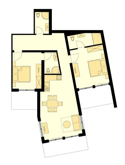 Grundriss Apartment Typ D