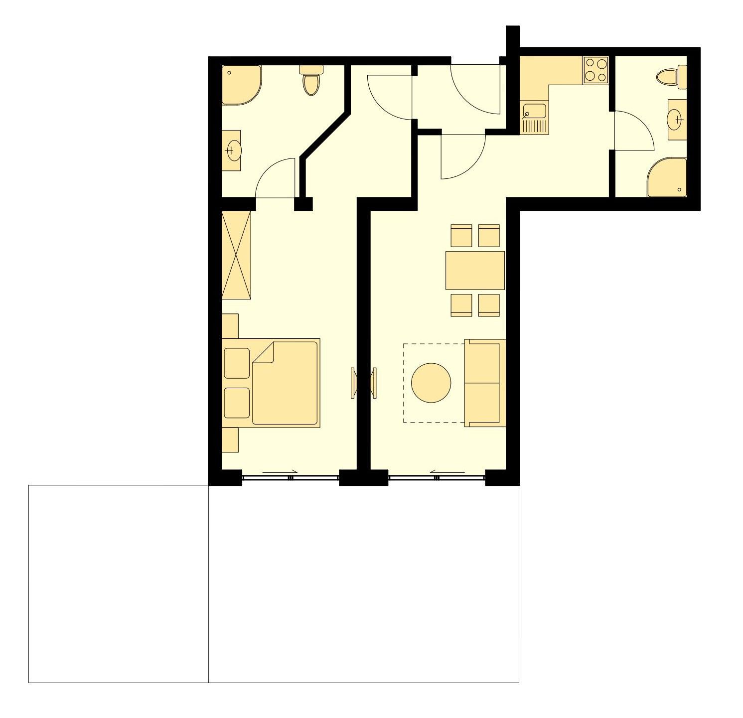 Floor plan of apartment type G