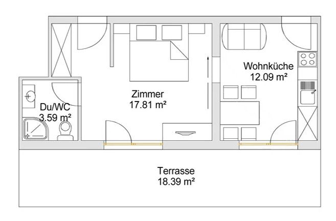 Grundriss von Appartement Typ L