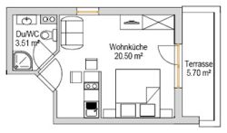 Floor plan of Studio Type B