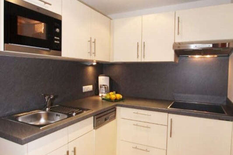 Kitchen in Apartment Type G at Hotel Philipp in Serfaus