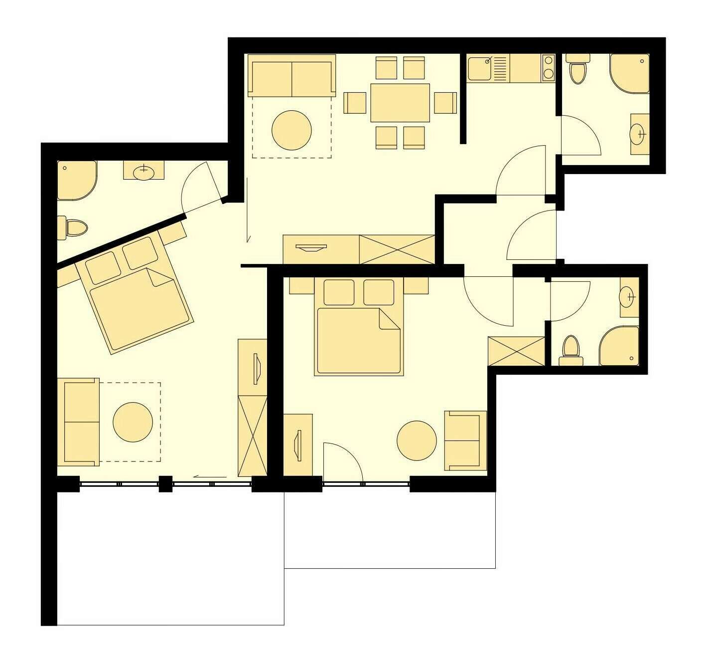 Floor plan of apartment type F