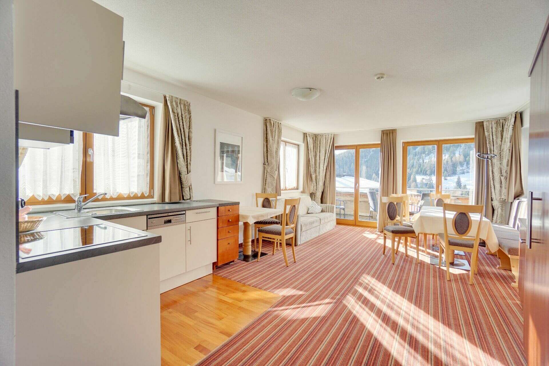 Wohnzimmer mit Küche Apartment Typ H