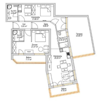 Floor plan of apartment type H