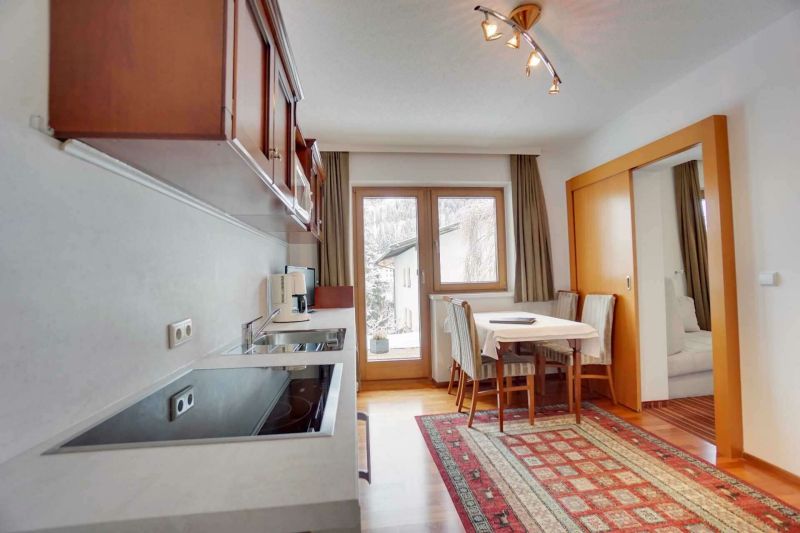 Kitchen-living room with south-facing terrace in apartment type L