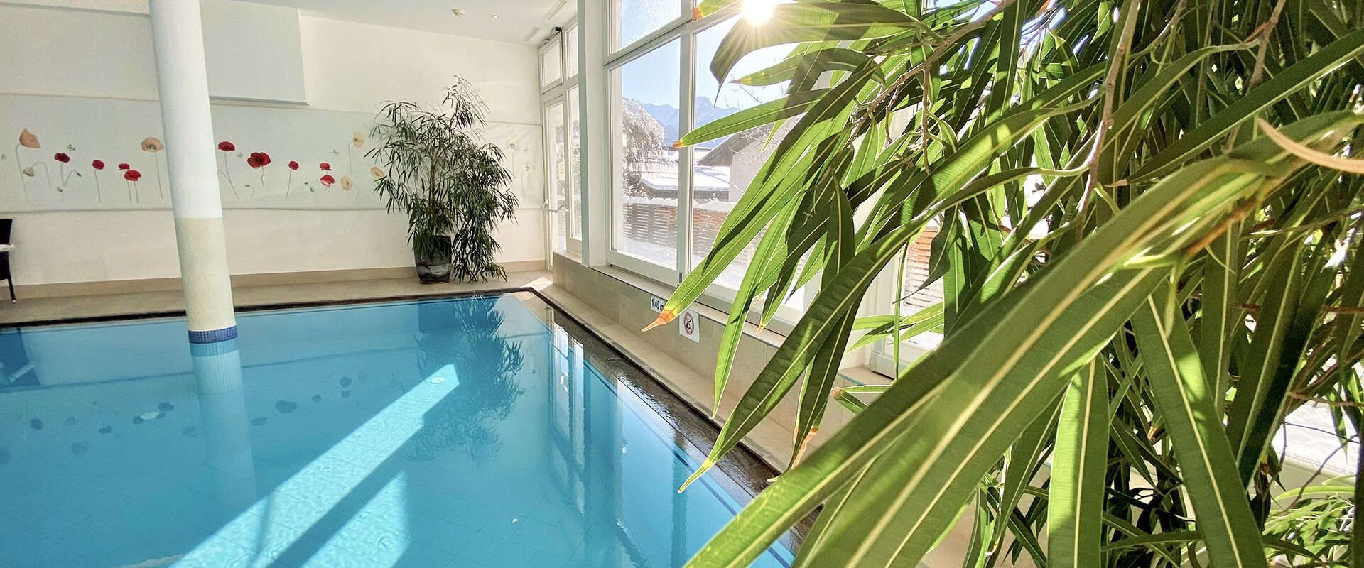 Wellness area with indoor pool at Hotel Philipp